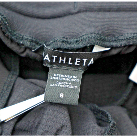 Athleta Size 8 Trekkie Straight Crop Pant Drawstring Ripstop Black - Picture 11 of 12